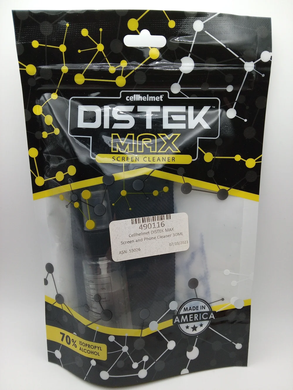 Cellhelmet Distek Max Screen Cleaner – 70% IPA Formula – NEW Travel Size